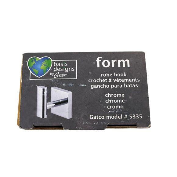 Gatco Basic Designs Form Robe Hook New In Box Model #5335 Silver Modern Simple - Picture 6 of 10
